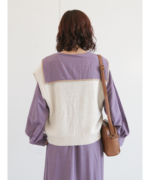 ehka sopo（エヘカソポ）の「花刺繍Vネック前開きベスト（ベスト・レディース・オレンジ/ミント/キナリ・ﾌﾘ-）」の8枚目の写真