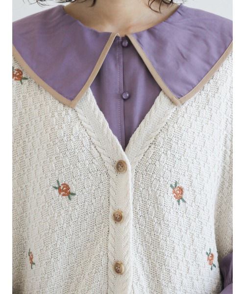 ehka sopo（エヘカソポ）の「花刺繍Vネック前開きベスト（ベスト・レディース・オレンジ/ミント/キナリ・ﾌﾘ-）」の18枚目の写真