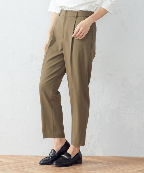 COMME CA ISM(コムサイズム)の「ストレッチ テーパードパンツ(スラックス・レディース・ブラック/カーキ・SMALL/MEDIUM/LARGE/X-LARGE/X-SMALL)」の9枚目の写真