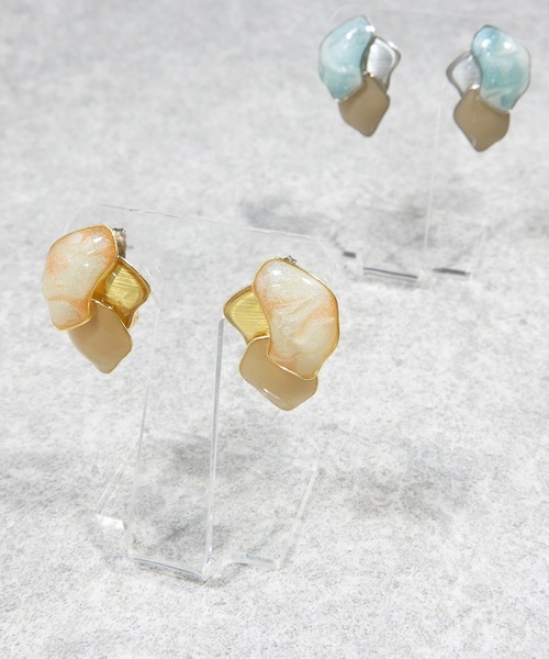The Rule（ザルール）の「The Rule ザルール : Scales pieced earring:ウロコピアス（ピアス（両耳用）・レディース・ベージュ/ブルー・FREE）」の8枚目の写真