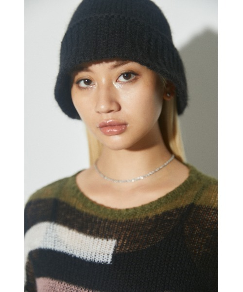LAGUA GEM(ラグアジェム)の「COLOR BLOCK LG KNIT カラーブロックロングニット(ニット/セーター・レディース・ブルー/カーキ・FREE)」の6枚目の写真