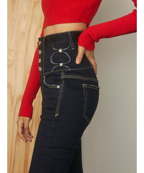 EMODA(エモダ)の「サイドニットホールパギンス(デニムパンツ・レディース・ブラック/インディゴブルー・SMALL/MEDIUM/X-SMALL)」の11枚目の写真