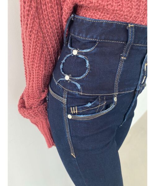 美品EMODAサイドニットホールパギンス EMODA（エモダ）の「サイドニットホールパギンス（デニムパンツ