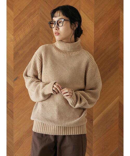 CRAFT STANDARD BOUTIQUE（クラフトスタンダードブティック）の「モール畔編みタートルネックニット（ニット/セーター・レディース・オフホワイト/ブルーグリーン/グレイッシュベージュ/ブラック・M/L/LL）」の19枚目の写真