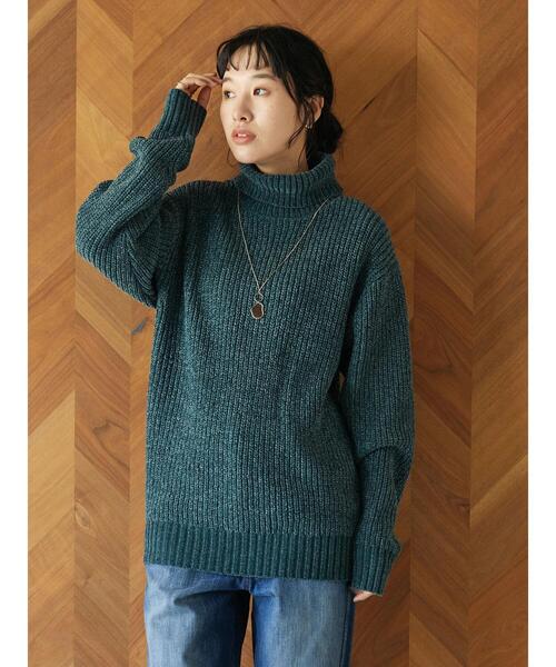 CRAFT STANDARD BOUTIQUE（クラフトスタンダードブティック）の「モール畔編みタートルネックニット（ニット/セーター・レディース・オフホワイト/ブルーグリーン/グレイッシュベージュ/ブラック・M/L/LL）」の20枚目の写真