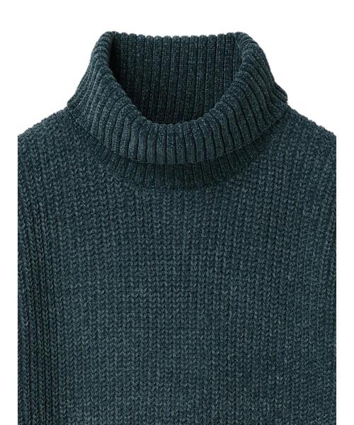 CRAFT STANDARD BOUTIQUE（クラフトスタンダードブティック）の「モール畔編みタートルネックニット（ニット/セーター・レディース・オフホワイト/ブルーグリーン/グレイッシュベージュ/ブラック・M/L/LL）」の5枚目の写真