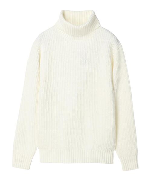 CRAFT STANDARD BOUTIQUE（クラフトスタンダードブティック）の「モール畔編みタートルネックニット（ニット/セーター・レディース・オフホワイト/ブルーグリーン/グレイッシュベージュ/ブラック・M/L/LL）」の13枚目の写真