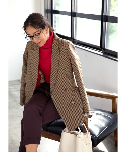 STYLE DELI(スタイルデリ)の「COLORベーシックタートルニット(ニット/セーター・レディース・レッド/ピンク/ブルー/テラコッタ・MEDIUM)」の5枚目の写真