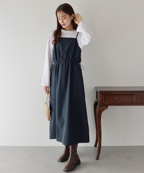 BLUEEAST(ブルーイースト)の「ミリタリーナイロンジャンスカ(ワンピース・レディース・ベージュ/ブラック/チャコールグレー・MEDIUM)」の9枚目の写真