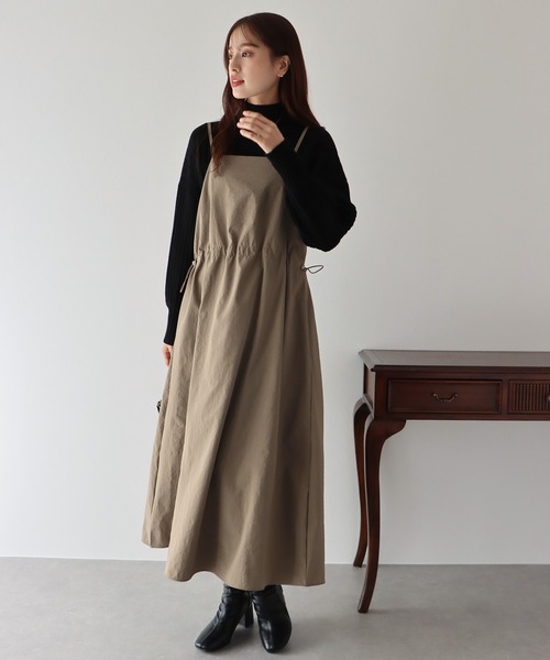 BLUEEAST(ブルーイースト)の「ミリタリーナイロンジャンスカ(ワンピース・レディース・ベージュ/ブラック/チャコールグレー・MEDIUM)」の11枚目の写真