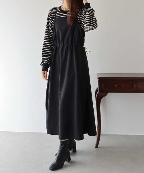 BLUEEAST(ブルーイースト)の「ミリタリーナイロンジャンスカ(ワンピース・レディース・ベージュ/ブラック/チャコールグレー・MEDIUM)」の7枚目の写真