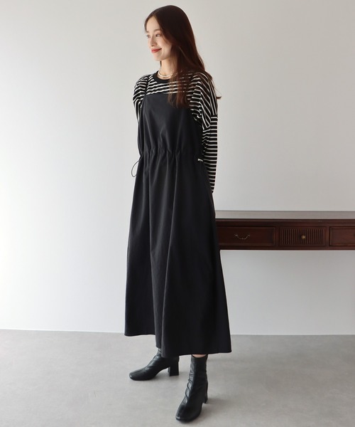 BLUEEAST(ブルーイースト)の「ミリタリーナイロンジャンスカ(ワンピース・レディース・ベージュ/ブラック/チャコールグレー・MEDIUM)」の6枚目の写真