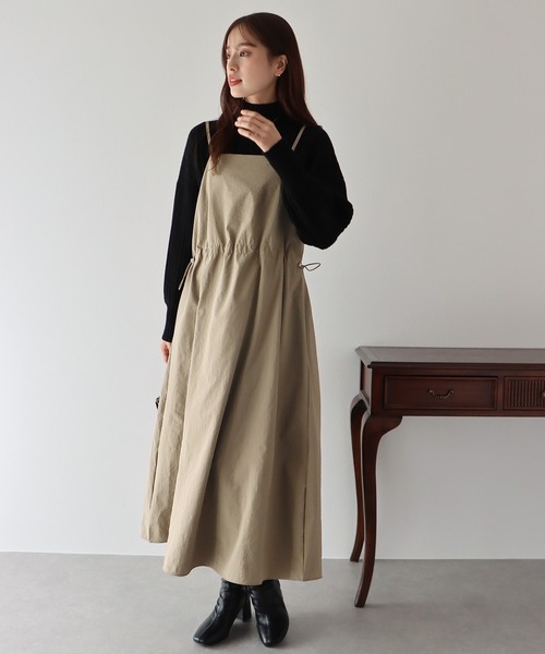 BLUEEAST(ブルーイースト)の「ミリタリーナイロンジャンスカ(ワンピース・レディース・ベージュ/ブラック/チャコールグレー・MEDIUM)」の15枚目の写真