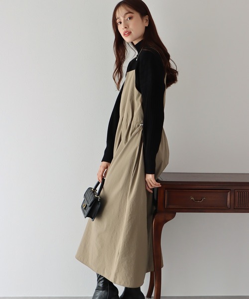 BLUEEAST(ブルーイースト)の「ミリタリーナイロンジャンスカ(ワンピース・レディース・ベージュ/ブラック/チャコールグレー・MEDIUM)」の16枚目の写真