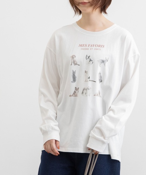 POU DOU DOU（プードゥドゥ）の「AnimalプリントロンT（Tシャツ/カットソー・レディース・オフホワイト/オートミール・3）」の2枚目の写真