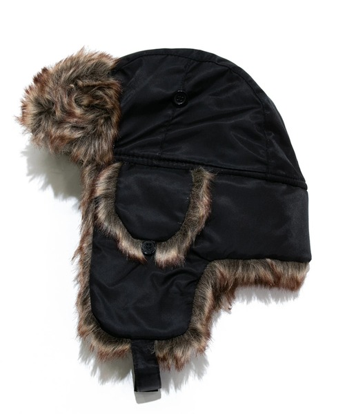 newhattan(ニューハッタン)の「newhattan/ニューハッタン TROOPER HAT(ハット・メンズ・ブラック/ウッドランド/セージグリーン・FREE)」の2枚目の写真