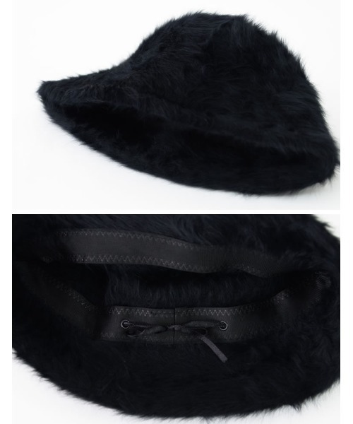 Re:EDIT（リエディ）の「シャギーファーバケットハット（ハット・レディース・ブラック/アイボリー・FREE）」の4枚目の写真