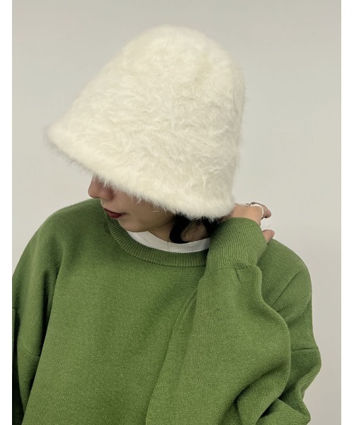 Re:EDIT（リエディ）の「シャギーファーバケットハット（ハット・レディース・ブラック/アイボリー・FREE）」の5枚目の写真