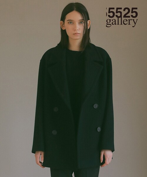 23区(ニジュウサンク)の「【23区 | 5525gallery】ラムメルトン ビッグカラー コート(ピーコート・レディース・ライトグレー系/ブラック系・40/38)」の2枚目の写真