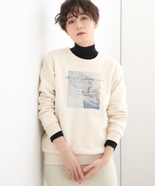 INDIVI(インディヴィ)の「【WORLD for the World】フォトプリント スウェットトップス(スウェット・レディース・チャコールグレー/ブラック/ナチュラル/グレー系・38/05/13)」の14枚目の写真