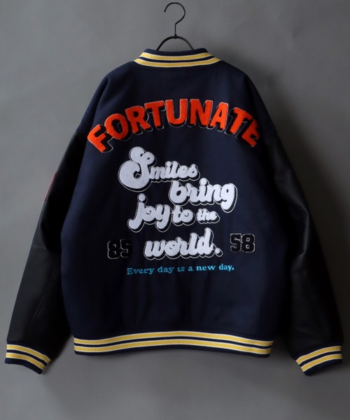 ミシガン州立　オーバーサイズ　スタジアムジャケット　ワッペンロゴ SITRY（シトリー）の「melton oversize patch Stadium Jacket