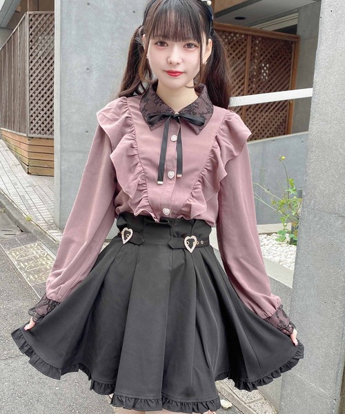 ROJITA（ロジータ）の「ハートビジュバックルフレアスカート（スカート・レディース・ブラック/ピンク・FREE）」の11枚目の写真