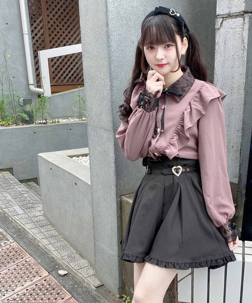 ROJITA（ロジータ）の「ハートビジュバックルフレアスカート（スカート・レディース・ブラック/ピンク・FREE）」の14枚目の写真