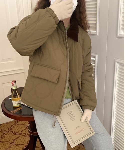 almo（アルモ）の「配色カラーキルティングコート(le)（ステンカラーコート・レディース・オフホワイト/ブラック/カーキ/ベージュ・FREE）」の13枚目の写真