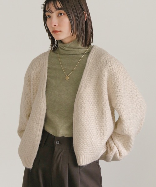 select MOCA（セレクトモカ）の「ローゲージニットカーディガン（カーディガン/ボレロ・レディース・グリーン/アイボリー/ブルー・FREE）」の14枚目の写真