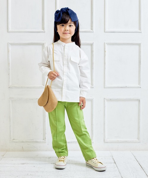 MAKE YOUR DAY（メイクユアデイ）の「バンドカラーシャツ■80～140cm（シャツ/ブラウス・キッズ・オリーブ/オフホワイト/ブルー/ベージュ・90/100/120/130/140/80/110）」の22枚目の写真