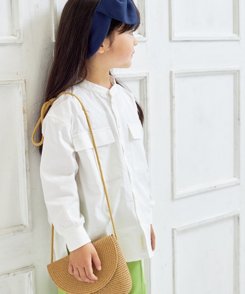 MAKE YOUR DAY（メイクユアデイ）の「バンドカラーシャツ■80～140cm（シャツ/ブラウス・キッズ・オリーブ/オフホワイト/ブルー/ベージュ・90/100/120/130/140/80/110）」の20枚目の写真