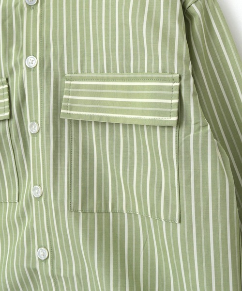 MAKE YOUR DAY（メイクユアデイ）の「バンドカラーシャツ■80～140cm（シャツ/ブラウス・キッズ・オリーブ/オフホワイト/ブルー/ベージュ・90/100/120/130/140/80/110）」の12枚目の写真