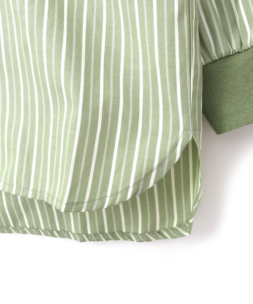 MAKE YOUR DAY（メイクユアデイ）の「バンドカラーシャツ■80～140cm（シャツ/ブラウス・キッズ・オリーブ/オフホワイト/ブルー/ベージュ・90/100/120/130/140/80/110）」の14枚目の写真