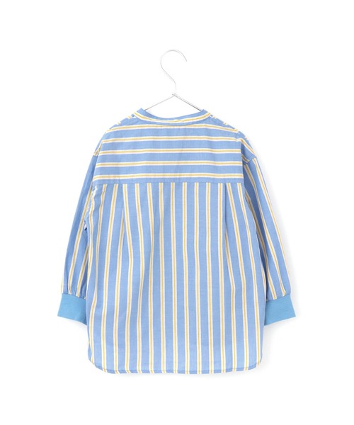 MAKE YOUR DAY（メイクユアデイ）の「バンドカラーシャツ■80～140cm（シャツ/ブラウス・キッズ・オリーブ/オフホワイト/ブルー/ベージュ・90/100/120/130/140/80/110）」の10枚目の写真