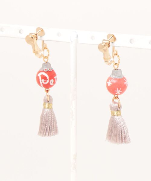 tone(トーン)の「【nocca】ornament earring(イヤリング・レディース・ホワイト/レッド・FREE)」の3枚目の写真