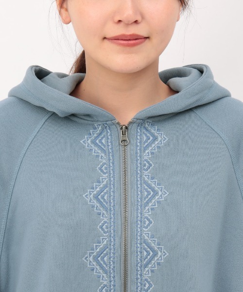 チチカカ（チチカカ）の「アステカ刺繍スウェットジップパーカー（パーカー・レディース・チャコールグレー/ブルー・FREE）」の11枚目の写真