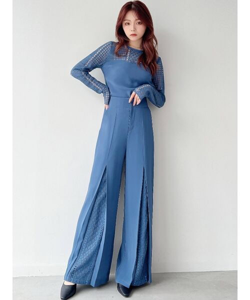 RESEXXY(リゼクシー)の「ハイウエストレースプリーツパンツ【セットアップ着用可能】(その他パンツ・レディース・ピンク/ブラック/ブルー・FREE)」の15枚目の写真