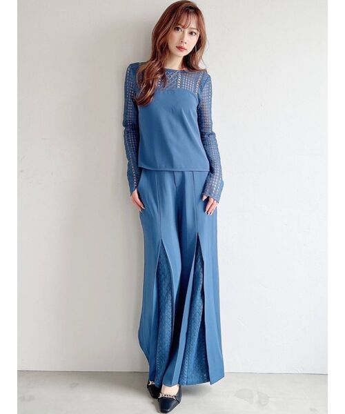 RESEXXY(リゼクシー)の「ハイウエストレースプリーツパンツ【セットアップ着用可能】(その他パンツ・レディース・ピンク/ブラック/ブルー・FREE)」の18枚目の写真