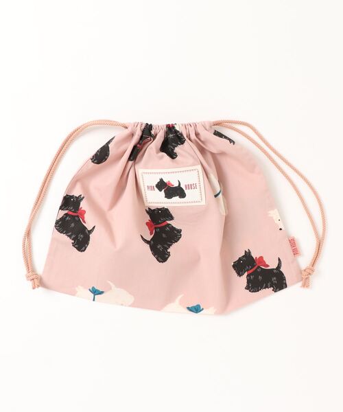 ピンクハウス 巾着バッグと靴下 PINK HOUSE（ピンクハウス）の「スコッチテリアプリント巾着バッグ（小