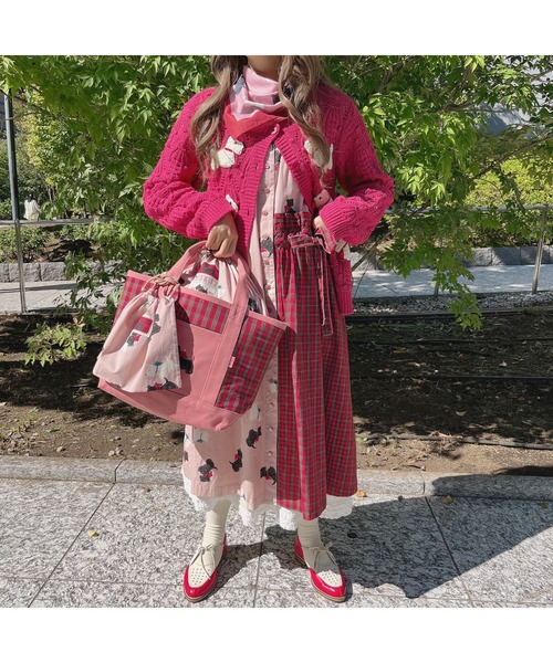 PINK HOUSE（ピンクハウス）の「スコッチテリアプリント巾着バッグ（小