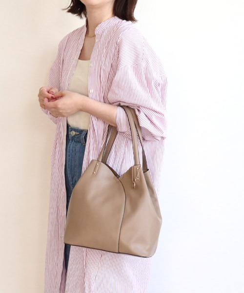 T・S・L(ティーエスエル)の「切り替えトートバッグ(トートバッグ・レディース・アイボリー/ミント/レッド/モカ・FREE)」の3枚目の写真