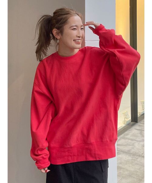 Ungrid（アングリッド）の「【WEB限定】スリーブボリュームスウェット（スウェット・レディース・レッド/チャコールグレー/ブルー/ライトグレー/ピンク・FREE）」の13枚目の写真