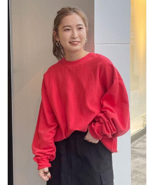 Ungrid（アングリッド）の「【WEB限定】スリーブボリュームスウェット（スウェット・レディース・レッド/チャコールグレー/ブルー/ライトグレー/ピンク・FREE）」の15枚目の写真