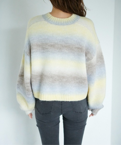 FREE'S MART(フリーズマート)の「グラデーションボーダーチュニックニット(ニット/セーター・レディース・イエロー/ライトグリーン・FREE)」の17枚目の写真