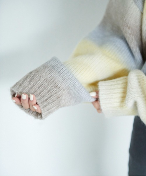 FREE'S MART(フリーズマート)の「グラデーションボーダーチュニックニット(ニット/セーター・レディース・イエロー/ライトグリーン・FREE)」の19枚目の写真