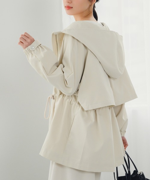 fifth（フィフス）の「ドロストマウンテンパーカー（マウンテンパーカー・レディース・ベージュ/アイボリー/チャコールグレー・M）」の2枚目の写真