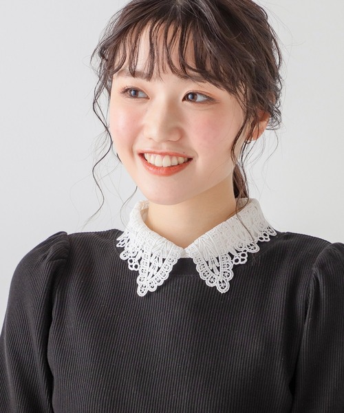 Honeys(ハニーズ)の「付け衿(レース)(付け襟・レディース・ホワイト/ブラック・FREE)」の3枚目の写真