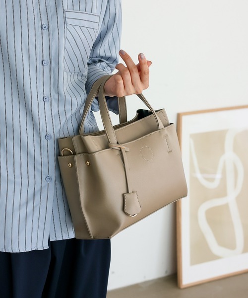 VITAFELICE] ヴィータフェリーチェ 本革×キャンバス 2way トートバッグ 