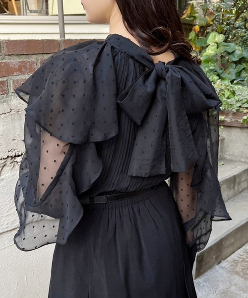 one after another NICE CLAUP（ワンアフターアナザーナイスクラップ）の「【TVで紹介】前後2wayリボンブラウス（シャツ/ブラウス・レディース・ブラック系その他/アイボリー/イエロー系その他/ブルー系その他・FREE）」の3枚目の写真