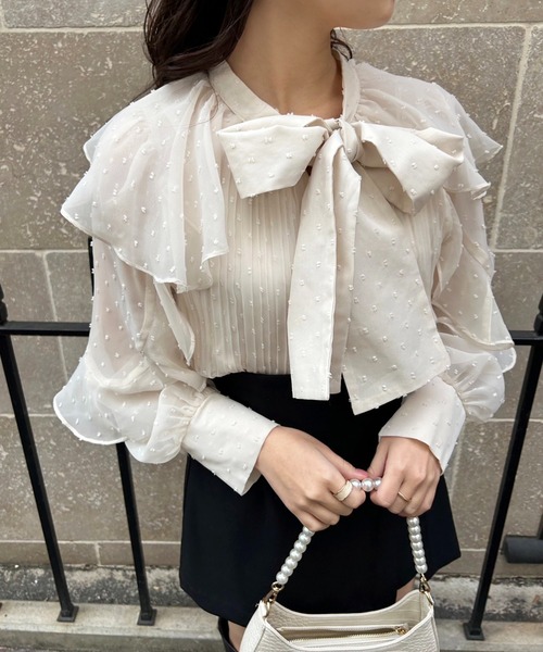 one after another NICE CLAUP（ワンアフターアナザーナイスクラップ）の「【TVで紹介】前後2wayリボンブラウス（シャツ/ブラウス・レディース・ブラック系その他/アイボリー/イエロー系その他/ブルー系その他・FREE）」の17枚目の写真